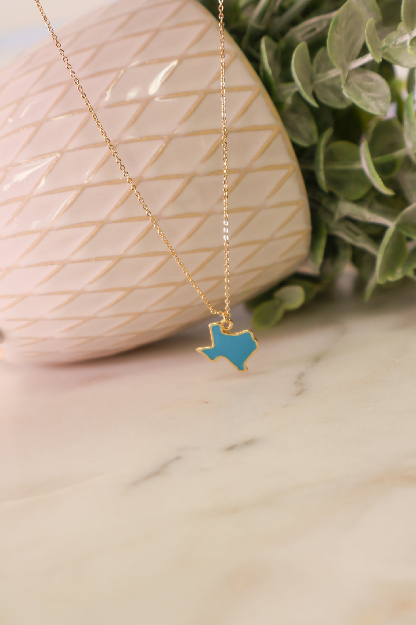 Skyline Blue & Gold Texas Necklace