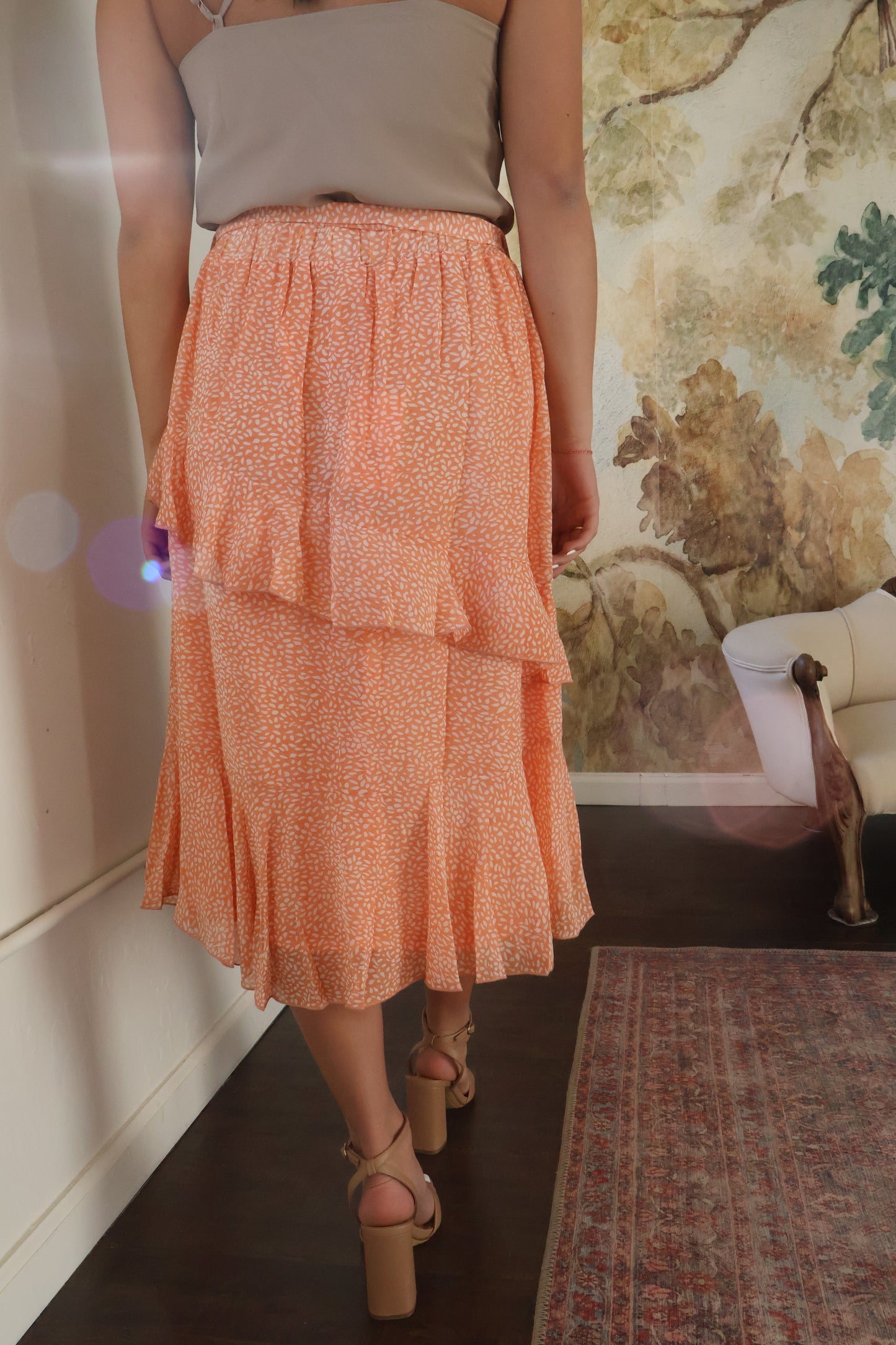 OLIVIA TIERED MIDI SKIRT