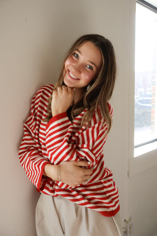 Red And Tan Sweater