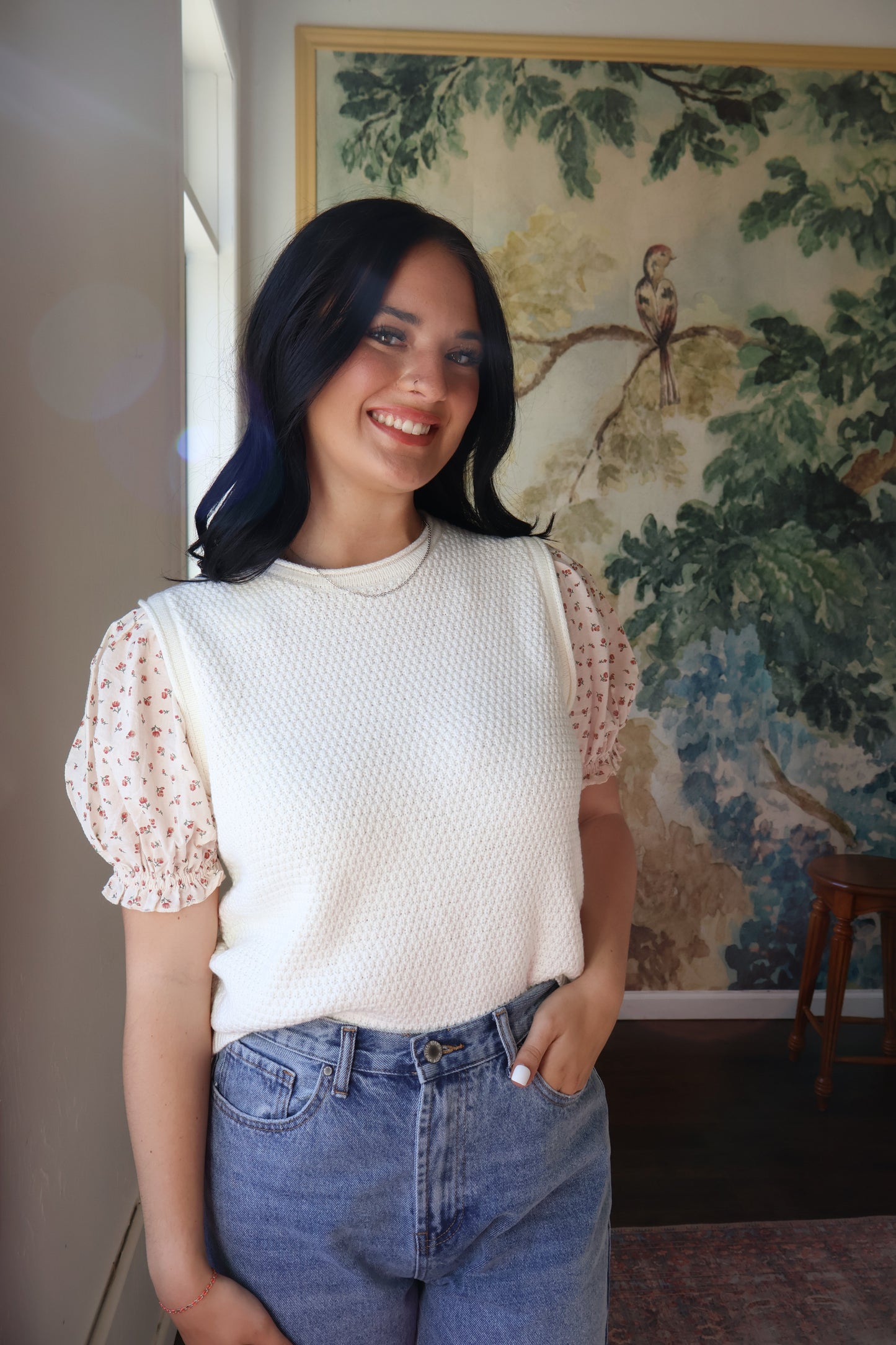CHARLEY PUFF SLEEVE TOP FRONT