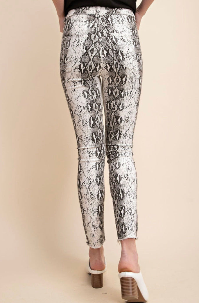 Snake Print Skinny Pants Back