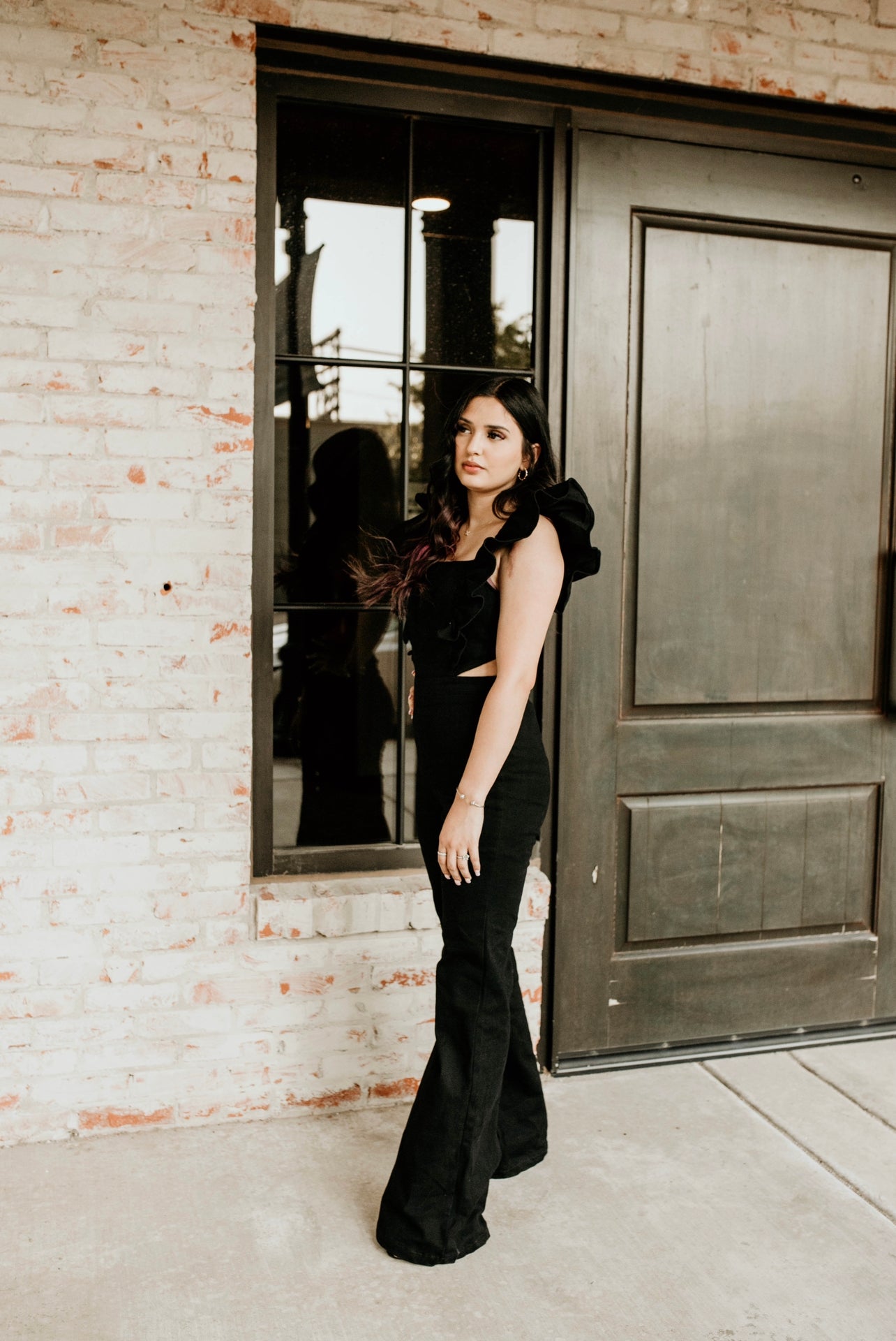 HELEN BLACK DENIM ROMPER