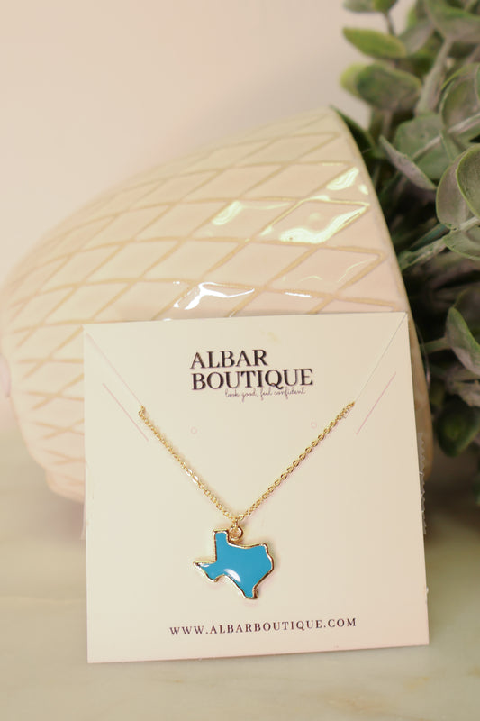 Skyline Blue & Gold Texas Necklace