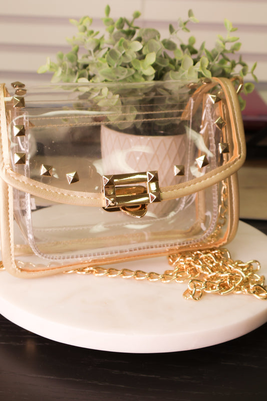 Gold Clear Crossbody Bag