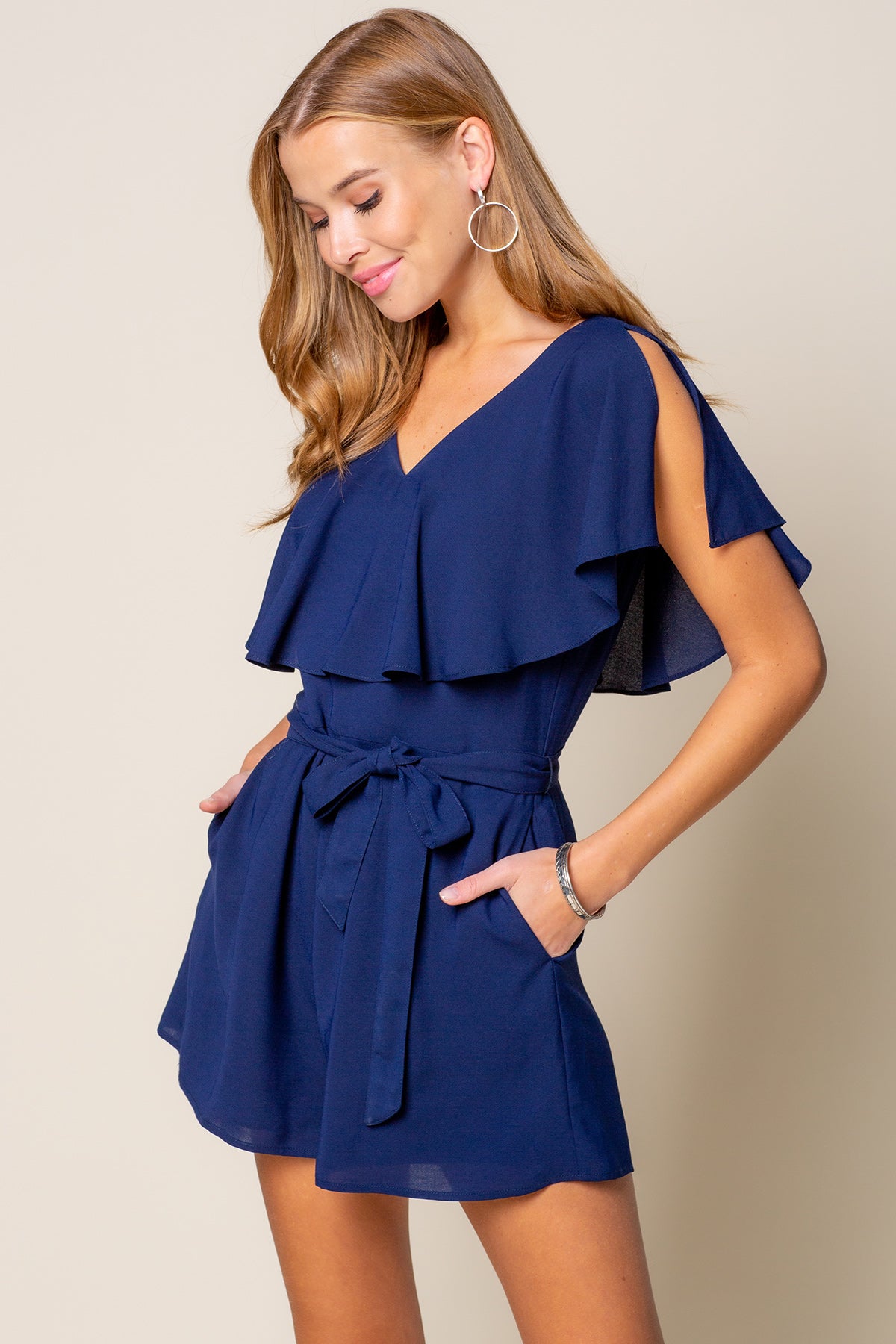 NAVY BLUE ROMPER SIDE VIEW