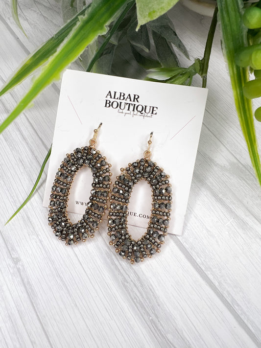black and gold beaded earrings