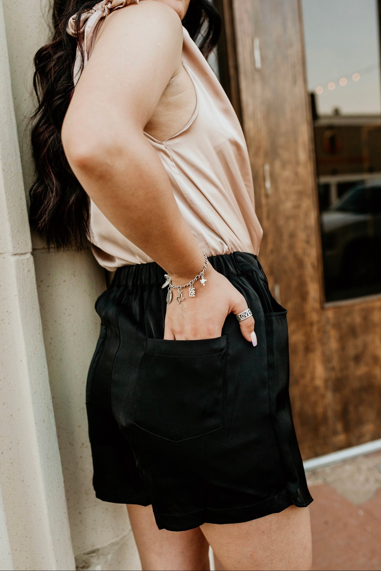 black skort back pocket